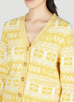 Logo Button Down Cardigan></noscript>GANNI Best
