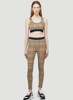 Logo Detail Vintage Check Leggings>Burberry Sale