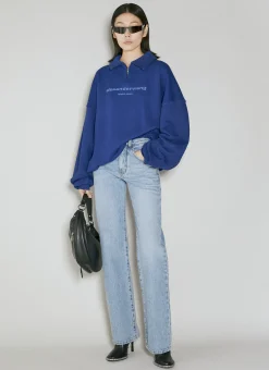 Logo Embellished Half-Zip Sweatshirt>Alexander Wang Hot