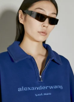 Logo Embellished Half-Zip Sweatshirt></noscript>Alexander Wang Hot