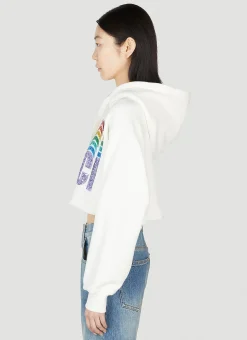 Logo Embellished Hooded Sweatshirt><noscript><img width=