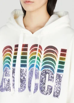 Logo Embellished Hooded Sweatshirt><noscript><img width=