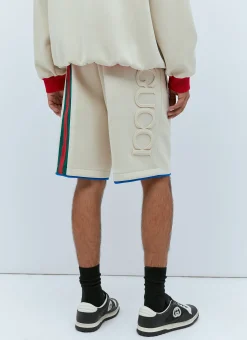 Men Gucci Shorts^Logo Embossed Basket Shorts