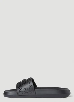 Men Versace Slides^Logo Embossed Slides