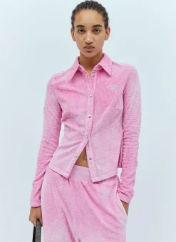 Logo Embossed Velvet Shirt>Diesel