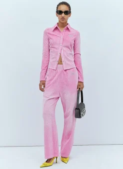 Logo Embossed Velvet Shirt>Diesel