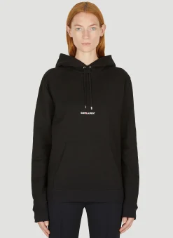 Logo Embroidered Hooded Sweatshirt>Saint Laurent Clearance