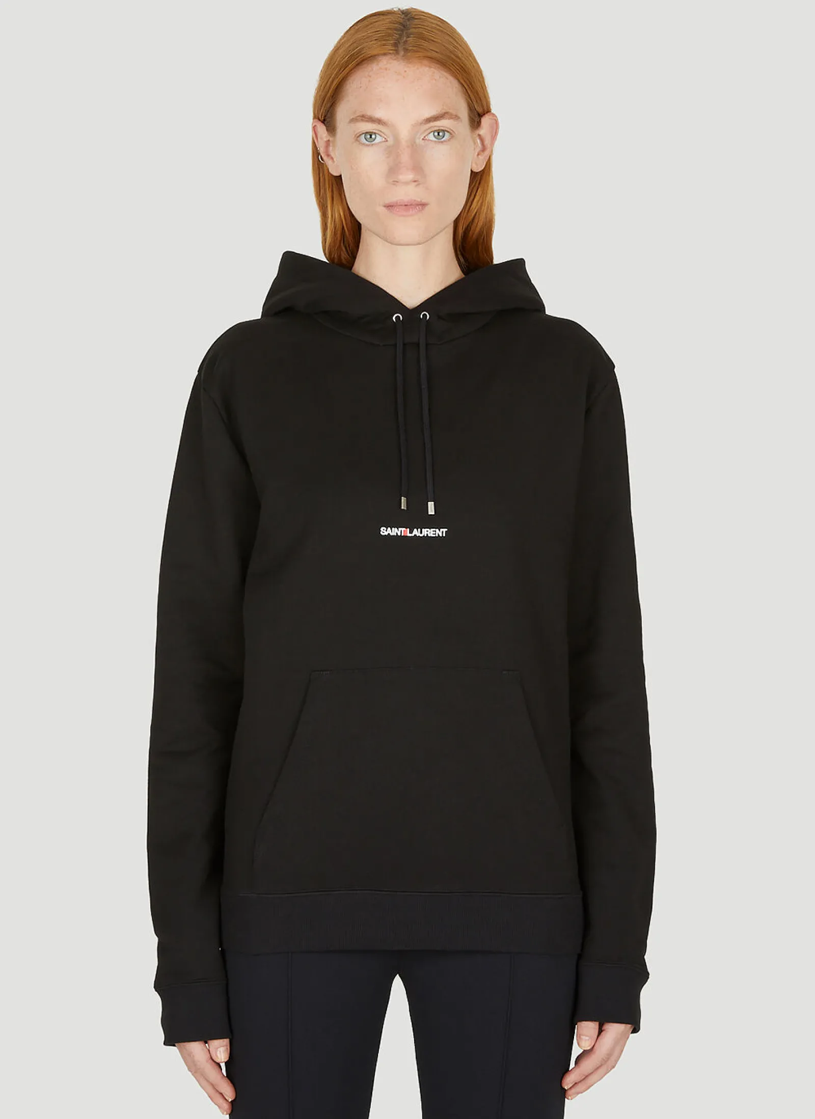 Logo Embroidered Hooded Sweatshirt>Saint Laurent Clearance