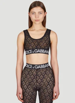 Logo Embroidery Bra Top>Dolce & Gabbana New