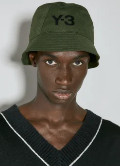 Men Y-3 Hats^Logo Embroidery Bucket Hat