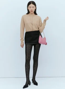 Logo Embroidery Cashmere Cardigan>Miu Miu Outlet