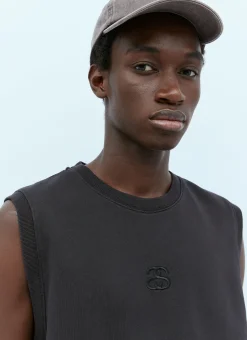 Men Stüssy Tops^Logo Embroidery Fleece Vest