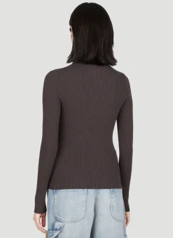 Logo Embroidery High Neck Sweater></noscript>Courrèges