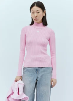 Logo Embroidery High Neck Sweater>Courrèges Clearance