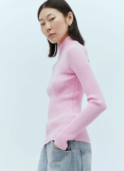 Logo Embroidery High Neck Sweater></noscript>Courrèges Clearance