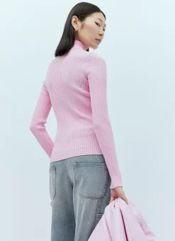 Logo Embroidery High Neck Sweater></noscript>Courrèges Clearance