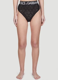 Logo Embroidery High Waist Briefs>Dolce & Gabbana New