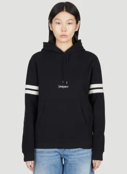 Logo Embroidery Hooded Sweatshirt>Saint Laurent