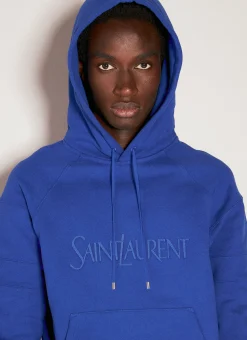 Men Saint Laurent Sweatshirts^Logo Embroidery Hooded Sweatshirt