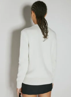 Logo Embroidery Knit Sweater><noscript><img width=