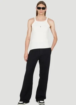 Men Saint Laurent Tops^Logo Embroidery Rib Tank Top