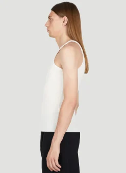 Men Saint Laurent Tops^Logo Embroidery Rib Tank Top