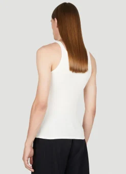 Men Saint Laurent Tops^Logo Embroidery Rib Tank Top