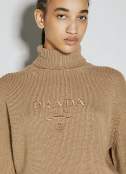 Logo Embroidery Rollneck Sweater></noscript>Prada Outlet