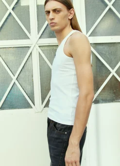 Men Marine Serre Tops^Logo Embroidery Tank Top