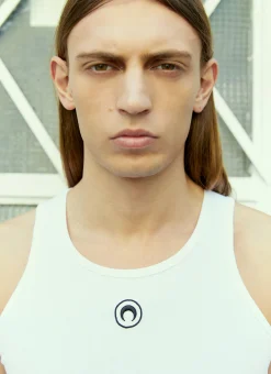 Men Marine Serre Tops^Logo Embroidery Tank Top