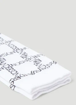 Men JW Anderson Socks^Logo Grid Long Socks