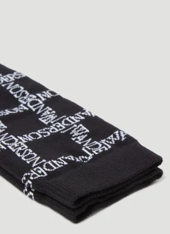 Men JW Anderson Socks^Logo Grid Long Socks