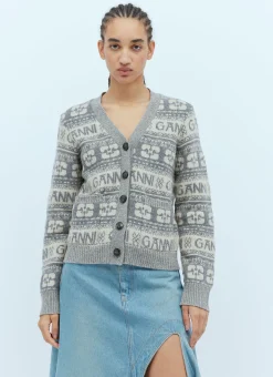 Logo Intarsia Cardigan>GANNI Discount