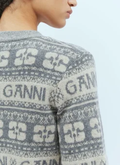 Logo Intarsia Cardigan></noscript>GANNI Discount