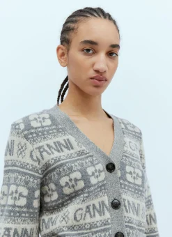 Logo Intarsia Cardigan></noscript>GANNI Discount