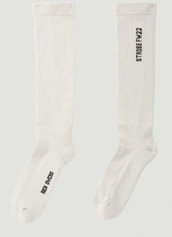 Men Rick Owens Socks^Logo Intarsia Socks