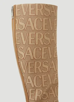Logo Jacquard High Heeled Boots></noscript>Versace