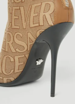 Logo Jacquard High Heeled Boots></noscript>Versace