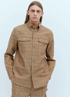 Men Versace Shirts^Logo Jacquard Overshirt