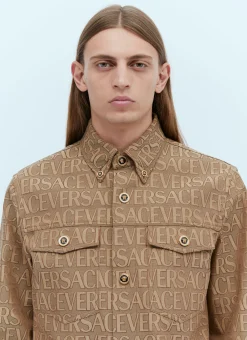 Men Versace Shirts^Logo Jacquard Overshirt