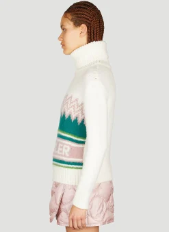 Logo Jacquard Polo Neck Sweater></noscript>Moncler Clearance
