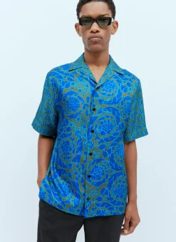 Men Versace Shirts^Logo Jacquard Silk Shirt