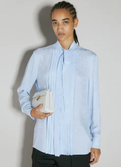 Logo Jacquard Silk Shirt>Prada Discount