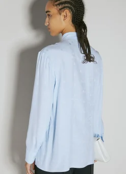 Logo Jacquard Silk Shirt></noscript>Prada Discount