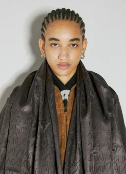 Men Saint Laurent Scarves^Logo Jacquard Square Scarf