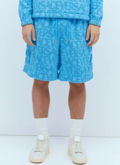 Men Versace Shorts^Logo Jacquard Towel Shorts