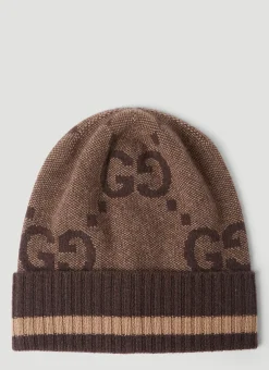Men Gucci Hats^Logo Knit Beanie Hat