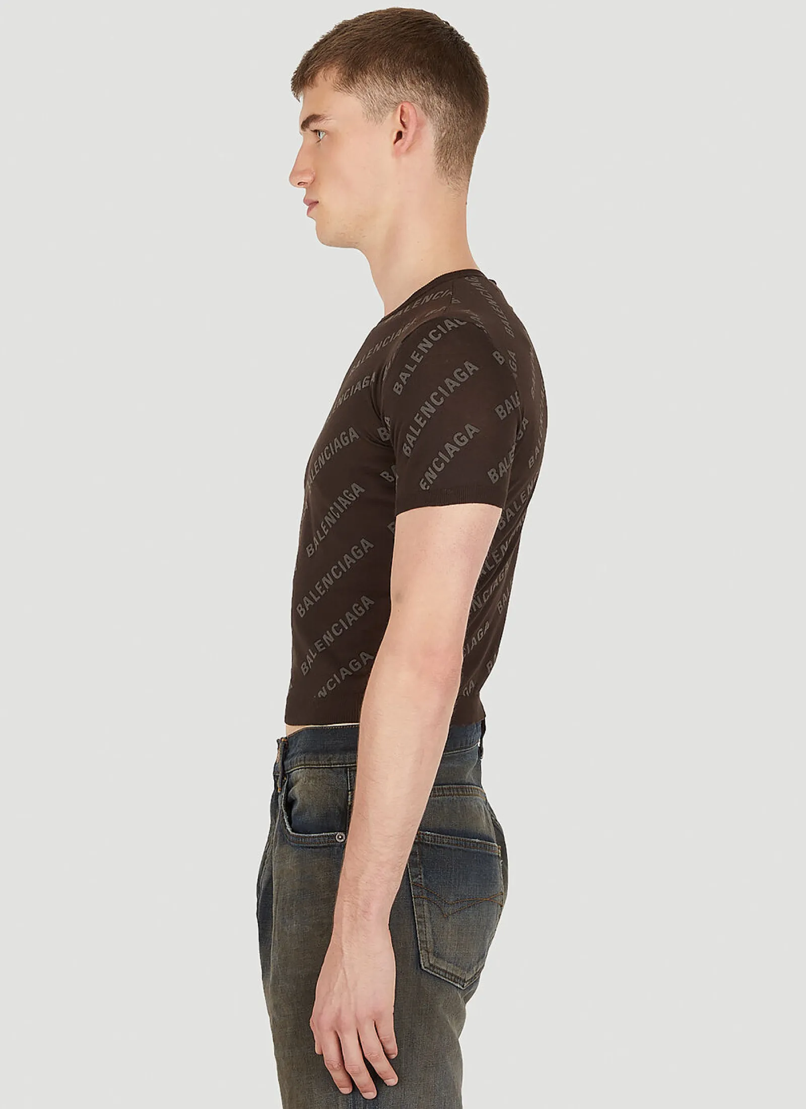 Men Balenciaga Tops^Logo Motif Cropped Top