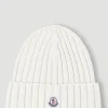 Men Moncler Hats^Logo Patch Beanie Hat