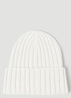 Men Moncler Hats^Logo Patch Beanie Hat